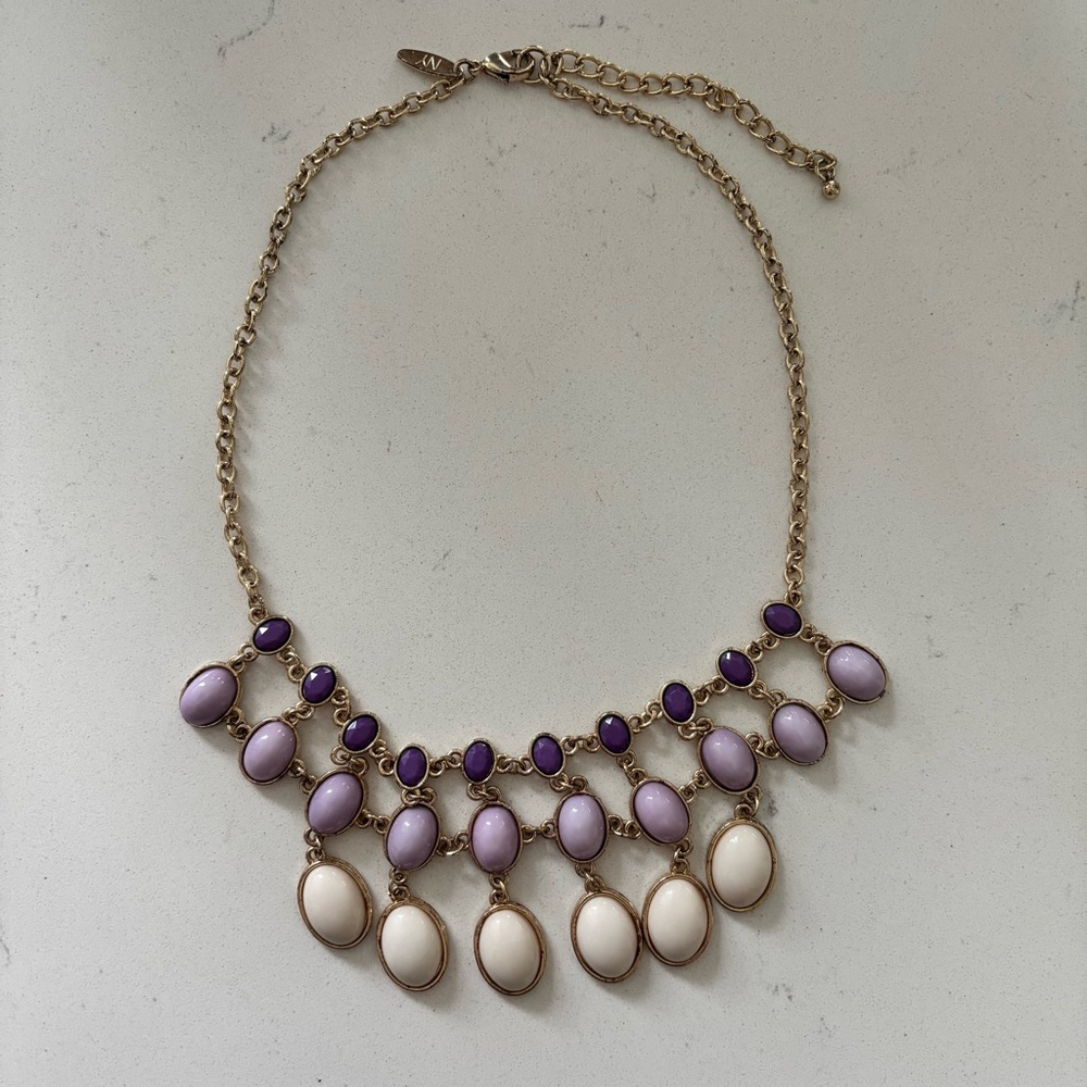 NY&Co Elegant Purple and Cream Necklace